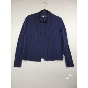 Gap Womens Navy Blue Open Front Cardigan Shawl Collar Knit Sweater Large